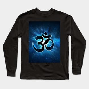 Blue om sanscrit Long Sleeve T-Shirt